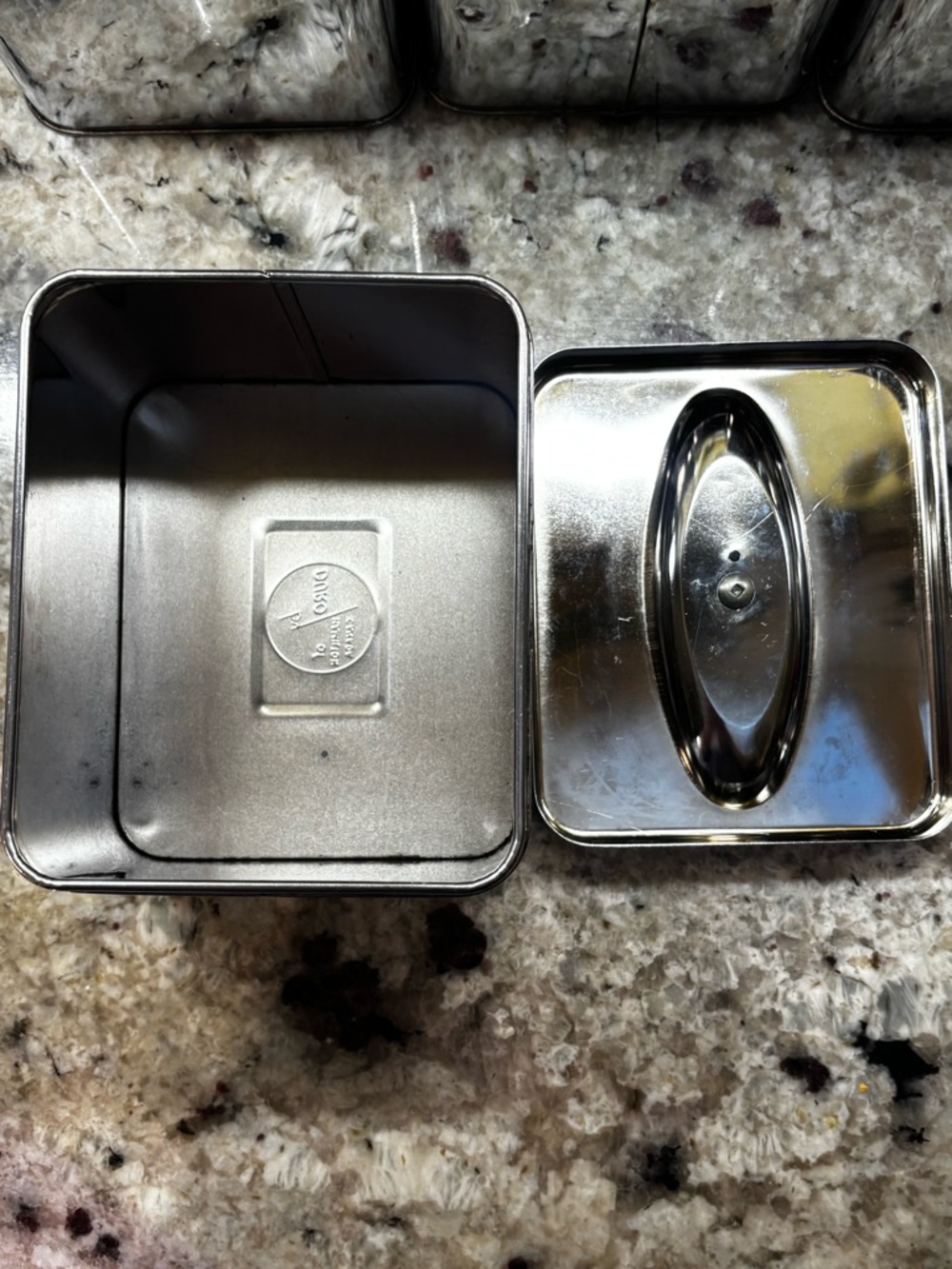 Duro set of 4 vintage chrome kitchen canisters: flour, sugar, coffee, tea - Picture 10 of 12